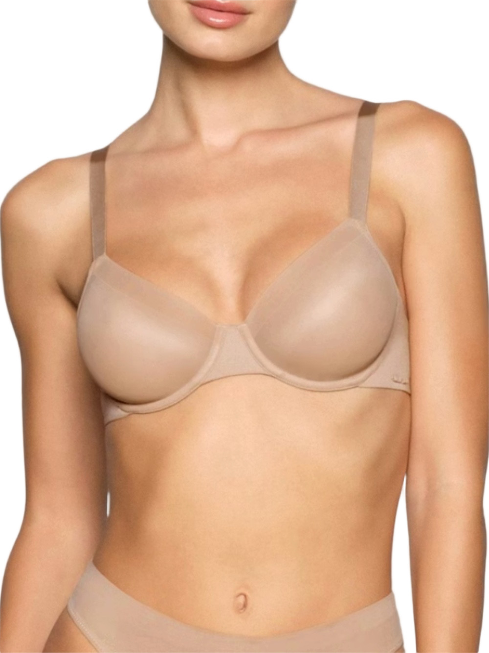 SKIMS No Show Unlined Demi bra in clay beige 32 D